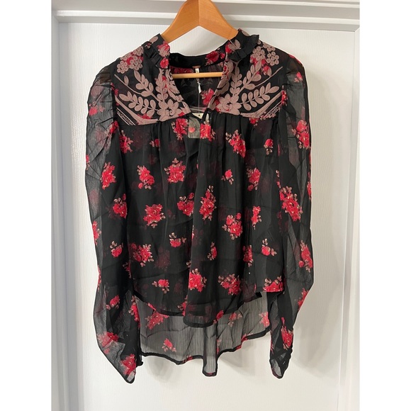 Free People Patricia Embroidered Women Blouse Size Small - Picture 9 of 11
